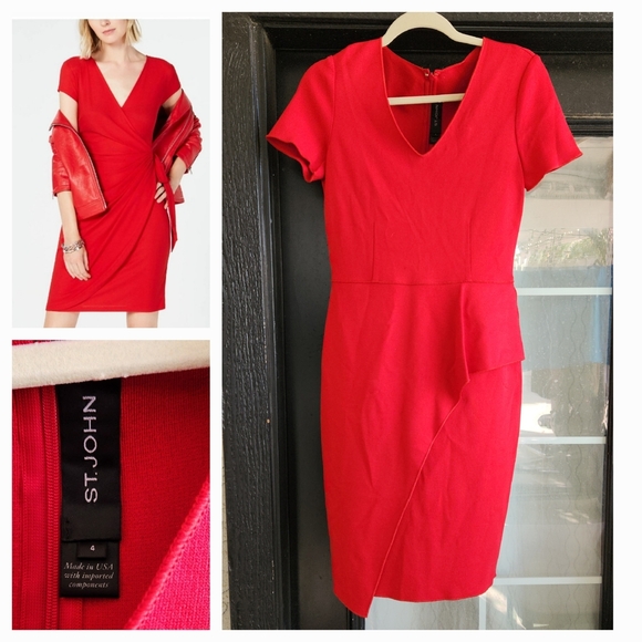 St. John Vibrant Red Mini Dress - Picture 1 of 1